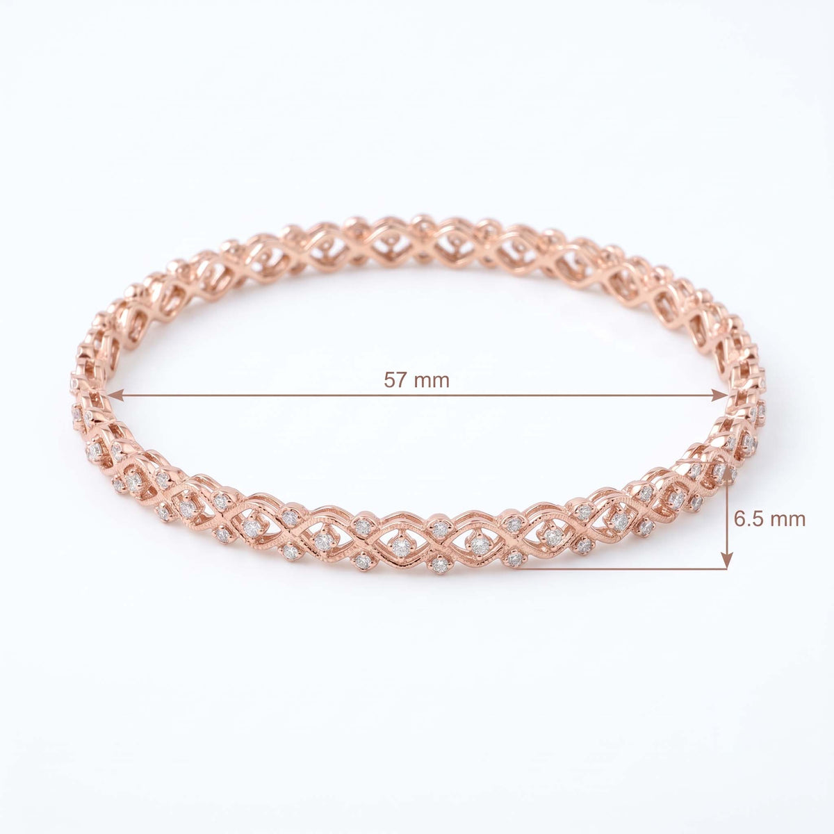 Waves & Lattice Diamond Bangle