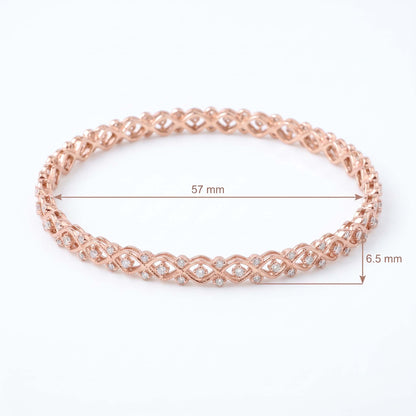 Waves & Lattice Diamond Bangle