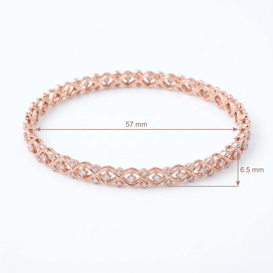 Waves & Lattice Diamond Bangle