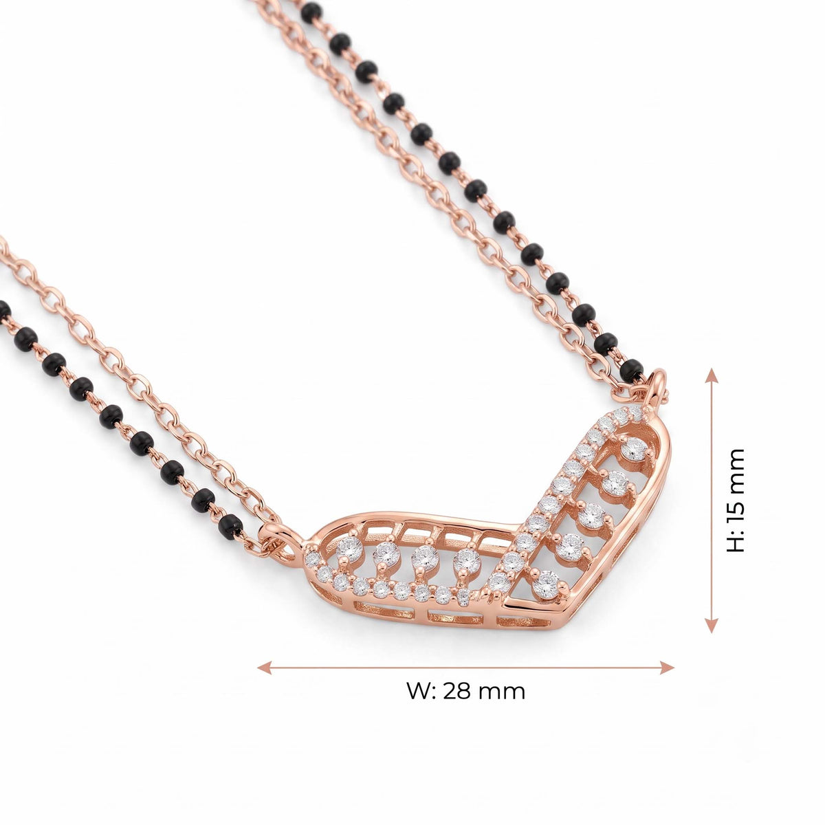 Chevron Lattice Heart Mangalsutra