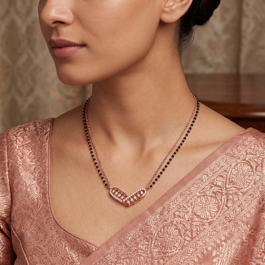 Chevron Lattice Heart Mangalsutra