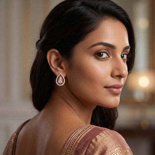 Dewdrop Halo Stud Earrings