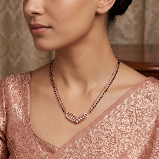 Chevron Lattice Heart Mangalsutra