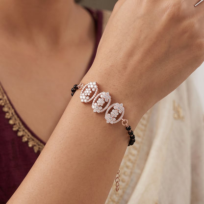 Celeste Trio Black Bead Bracelet