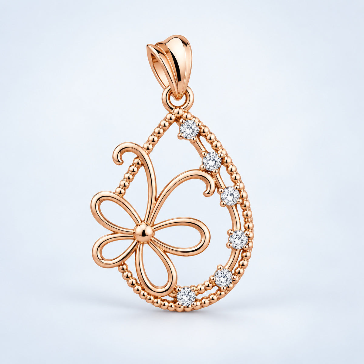 Floral Crescent Pendant