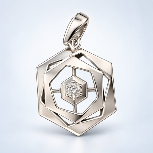 Hexa Solitaire Pendant