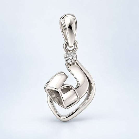 Sculpted Square Drop Pendant