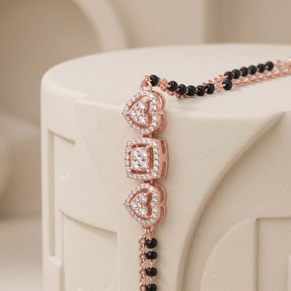Heartbound Black Bead Bracelet