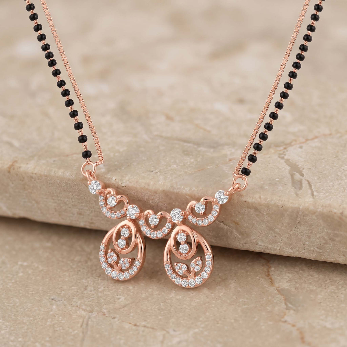 Dual Teardrop Leaf Mangalsutra