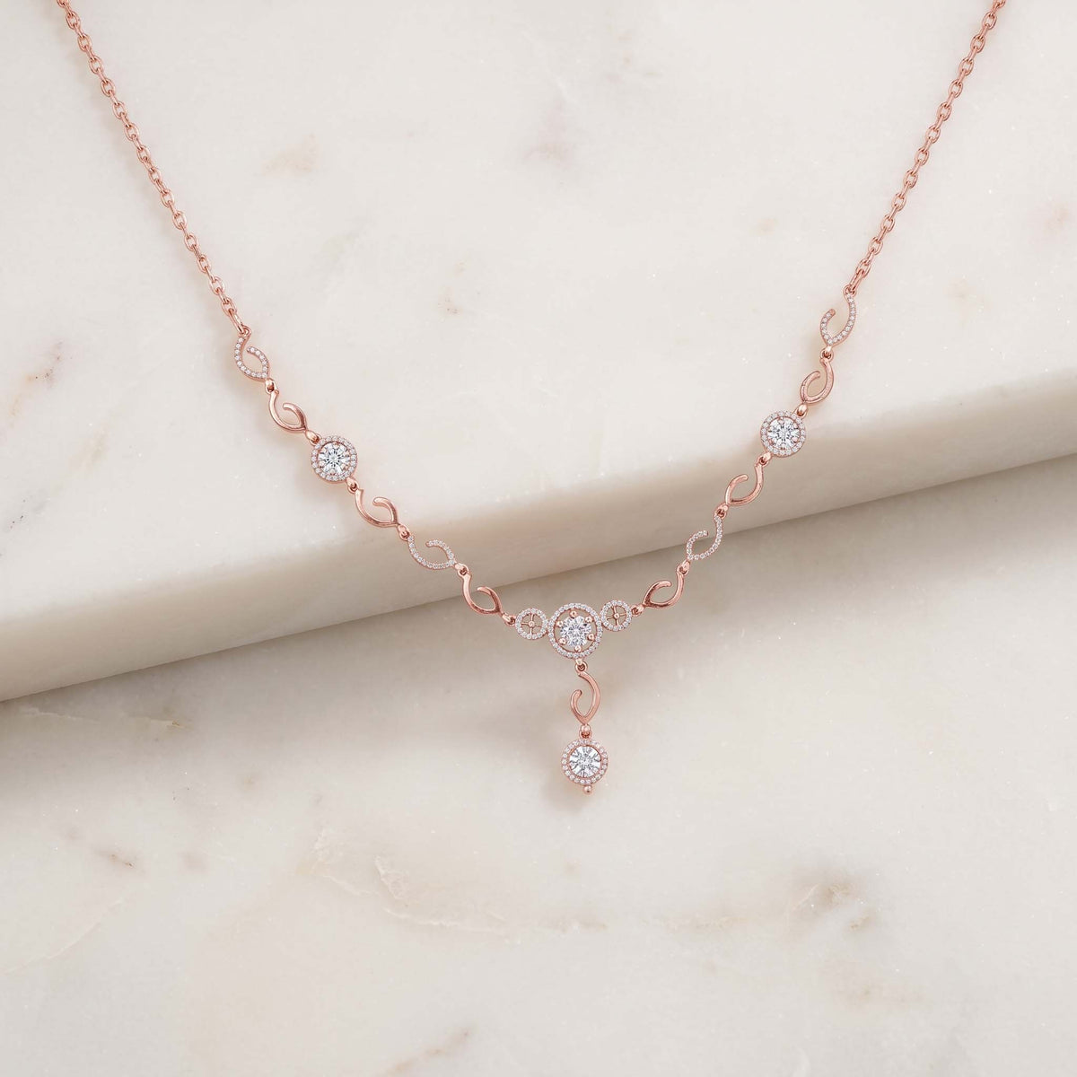 Floral Teardrop Necklace