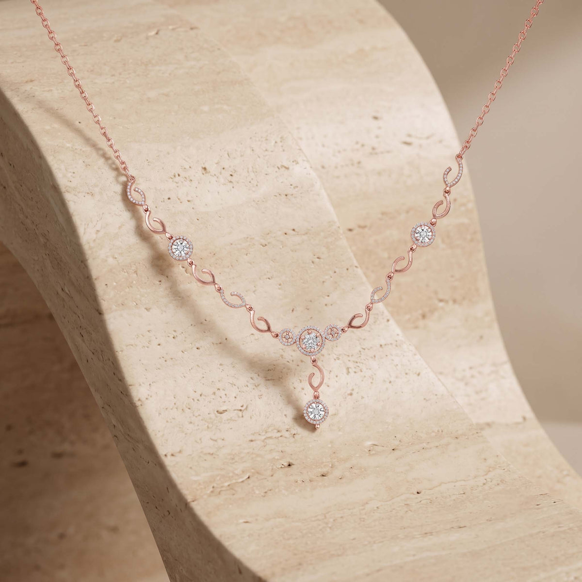 Floral Teardrop Necklace