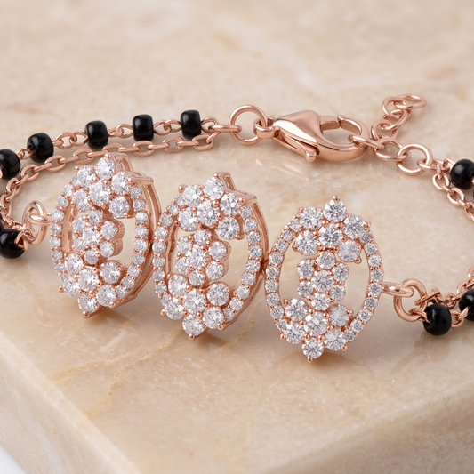 Celeste Trio Black Bead Bracelet