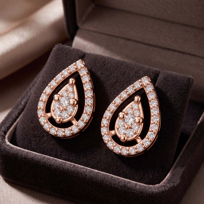 Dewdrop Halo Stud Earrings