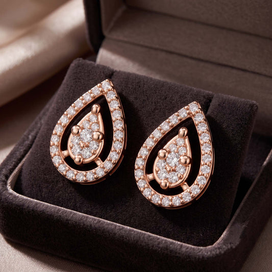 Dewdrop Halo Stud Earrings