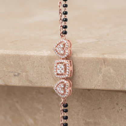 Heartbound Black Bead Bracelet