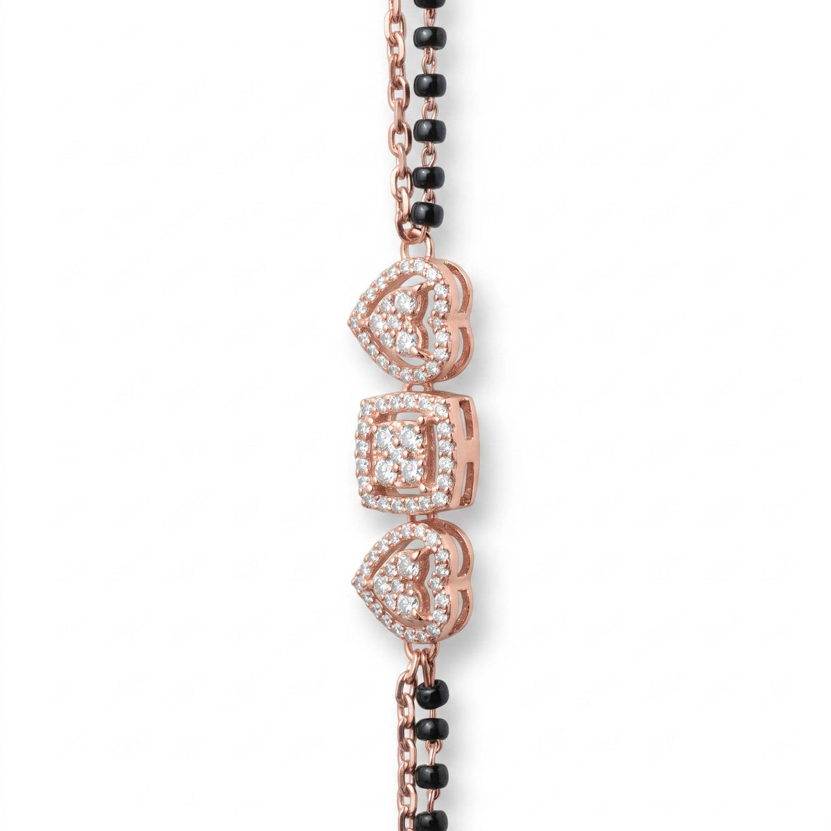 Heartbound Black Bead Bracelet