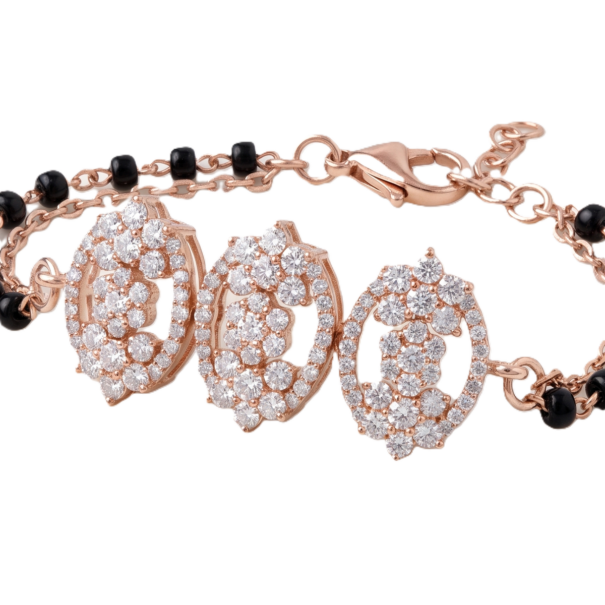 Celeste Trio Black Bead Bracelet