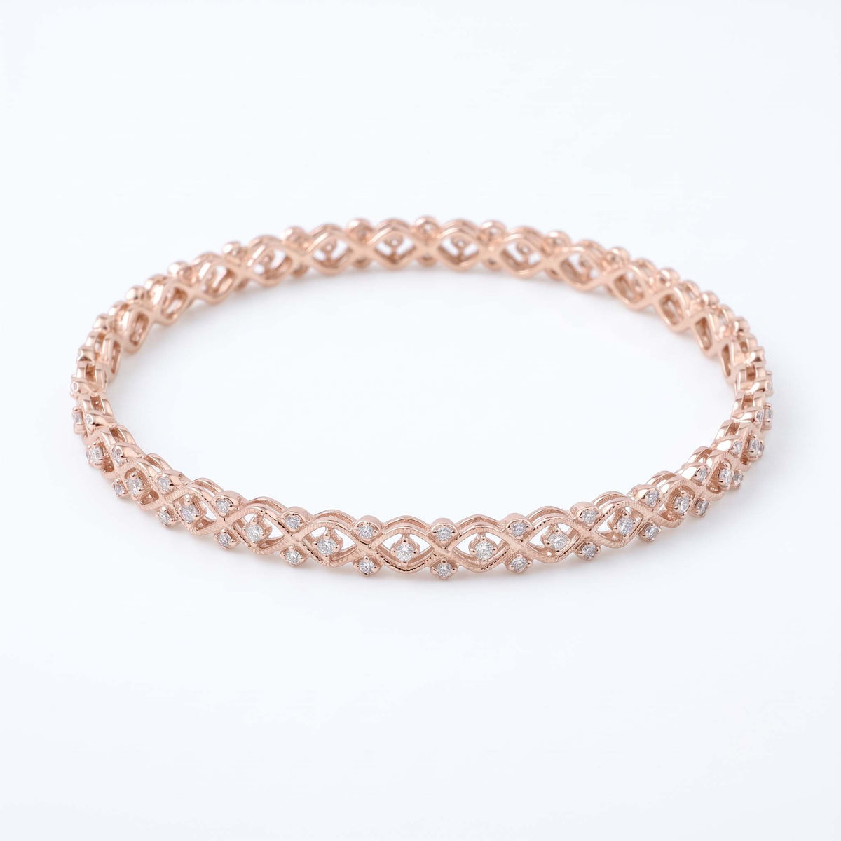 Waves & Lattice Diamond Bangle