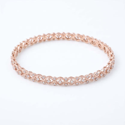 Waves & Lattice Diamond Bangle