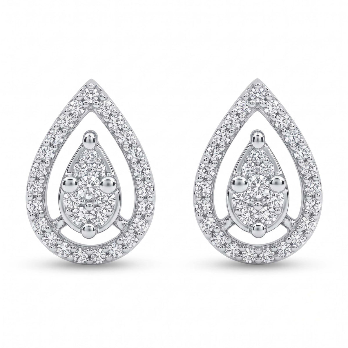 Dewdrop Halo Stud Earrings