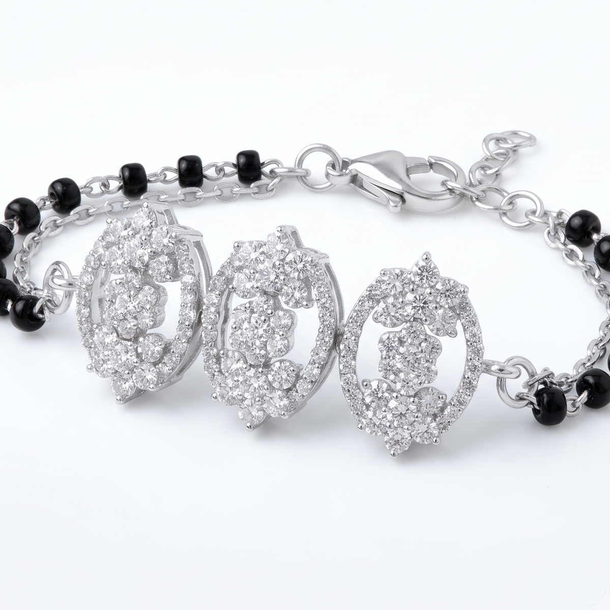 Celeste Trio Black Bead Bracelet