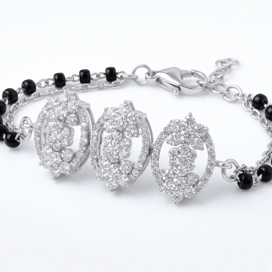 Celeste Trio Black Bead Bracelet