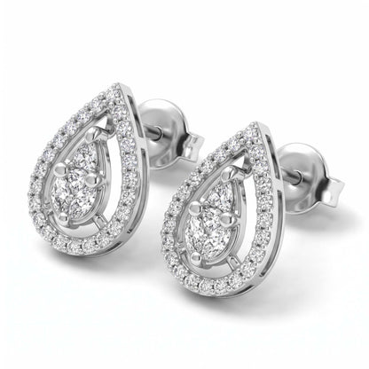 Dewdrop Halo Stud Earrings