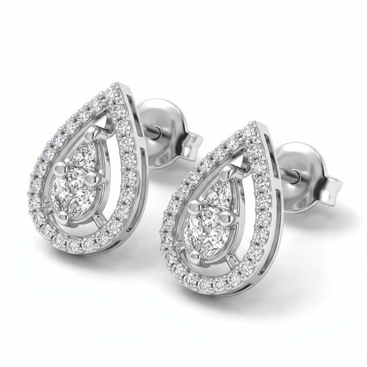 Dewdrop Halo Stud Earrings