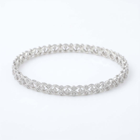 Waves & Lattice Diamond Bangle